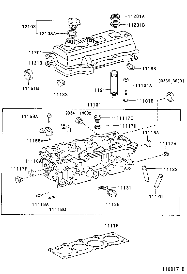 11101-64262 HEAD SUB-ASSY, CYLINDER product image