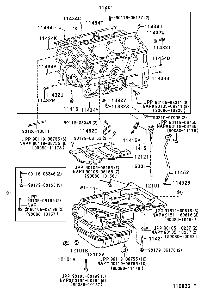 11401-09150 BLOCK SUB-ASSY, CYLINDER product image
