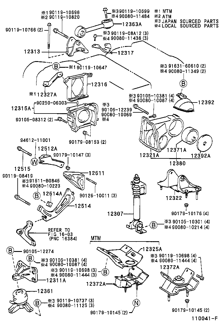 12361-03060 INSULATOR, ENGINE MOUNTING, FRONT(FOR TRANSVERSE ENGINE) product image