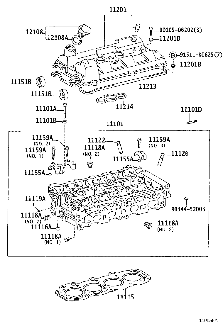 11101-88480 HEAD SUB-ASSY, CYLINDER product image