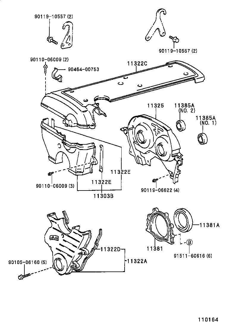 11302-46060 COVER, TIMING BELT, NO.1 product image