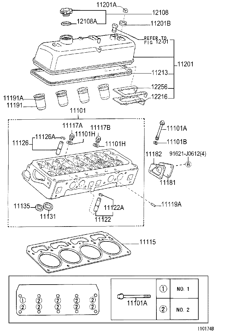 11101-64360 HEAD SUB-ASSY, CYLINDER product image