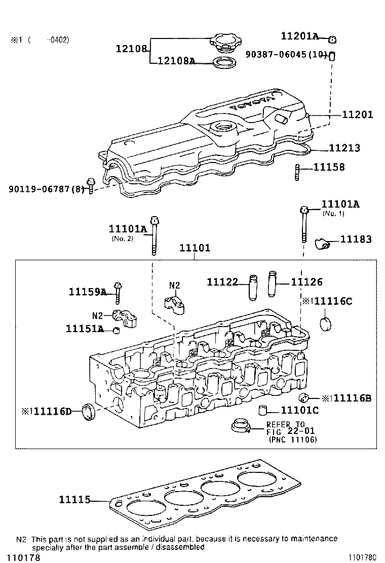 11101-05010 HEAD SUB-ASSY, CYLINDER product image