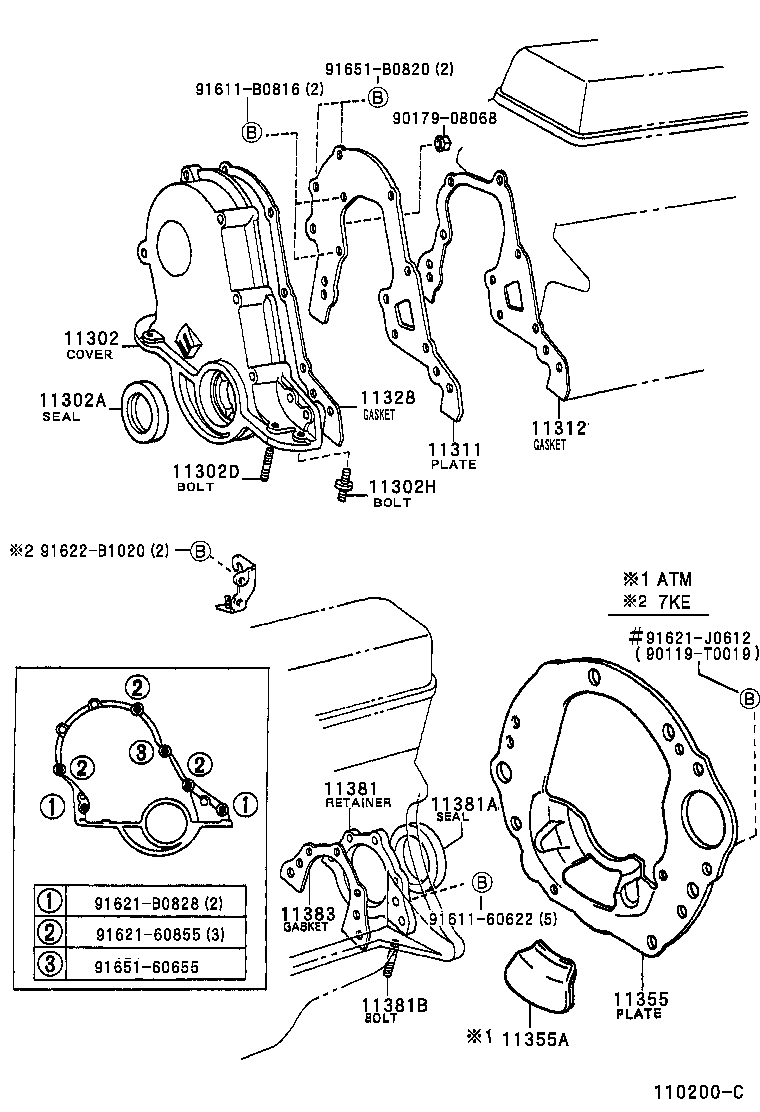 90109-06291 BOLT, STUD(FOR TIMING GEAR COVER) product image