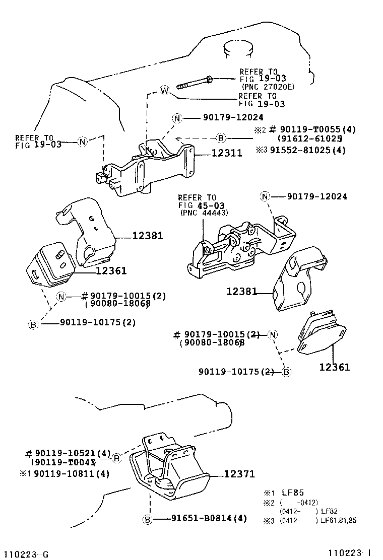 12302-06012 BRACKET, ENGINE MOUNTING, FRONT NO.1 LH product image