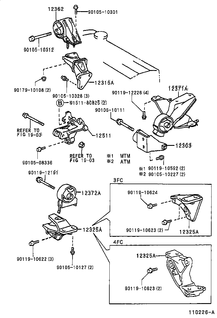 12372-02110 INSULATOR, ENGINE MOUNTING, LH(FOR TRANSVERSE ENGINE) product image