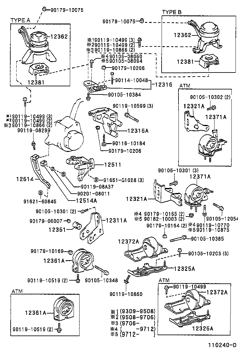 12372-74640 INSULATOR, ENGINE MOUNTING, LH(FOR TRANSVERSE ENGINE) product image