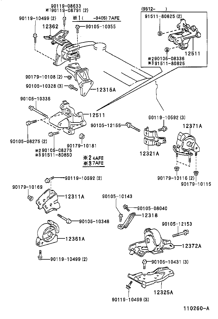 12311-02010 BRACKET, ENGINE MOUNTING, FRONT(FOR TRANSVERSE ENGINE) product image