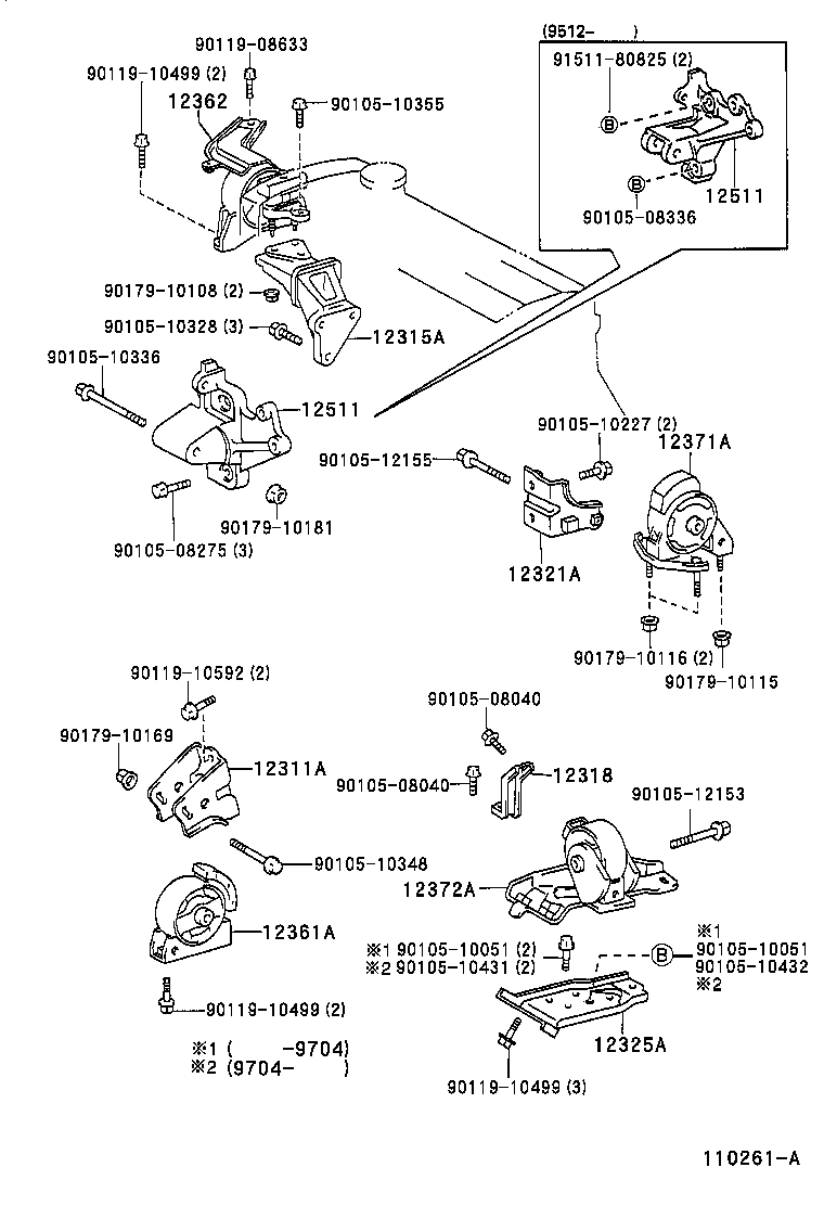 12311-02010 BRACKET, ENGINE MOUNTING, FRONT(FOR TRANSVERSE ENGINE) product image