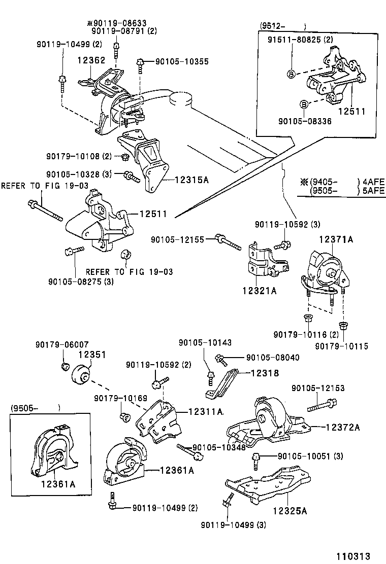 12372-16240 INSULATOR, ENGINE MOUNTING, LH(FOR TRANSVERSE ENGINE) product image