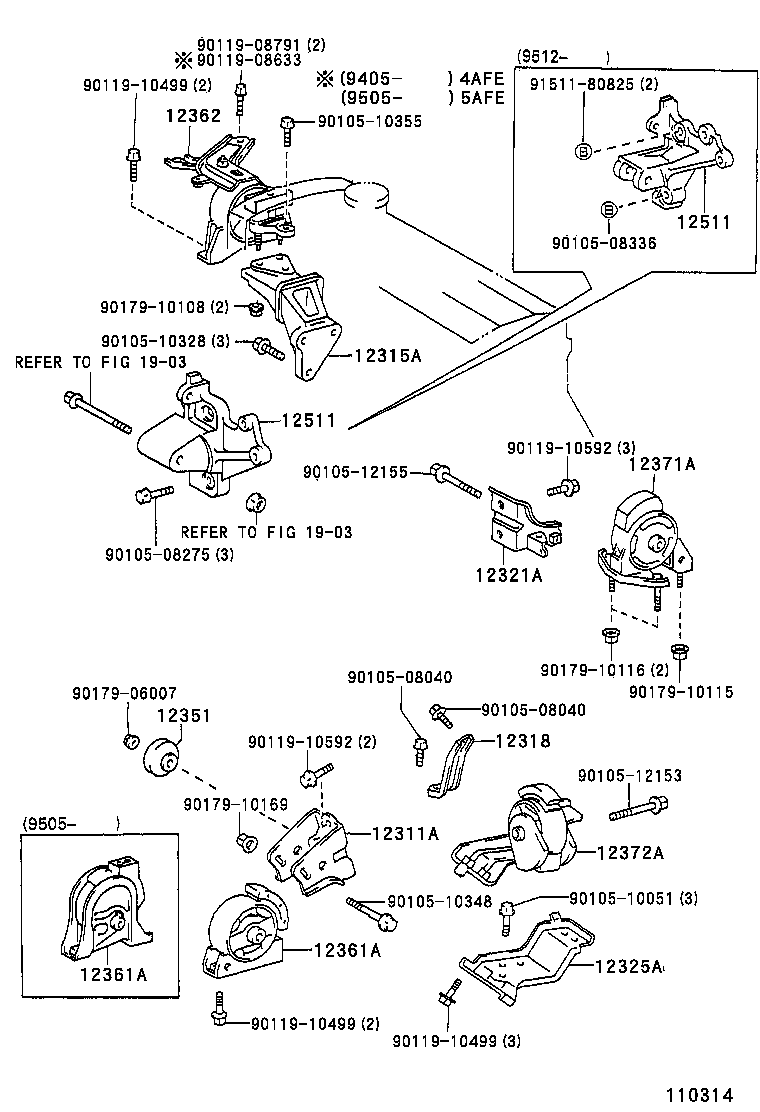 12372-16240 INSULATOR, ENGINE MOUNTING, LH(FOR TRANSVERSE ENGINE) product image