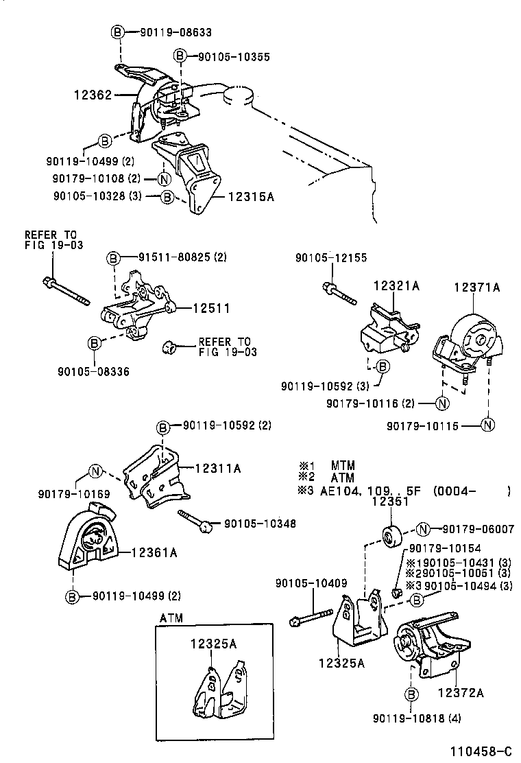 12372-16260 INSULATOR, ENGINE MOUNTING, LH(FOR TRANSVERSE ENGINE) product image
