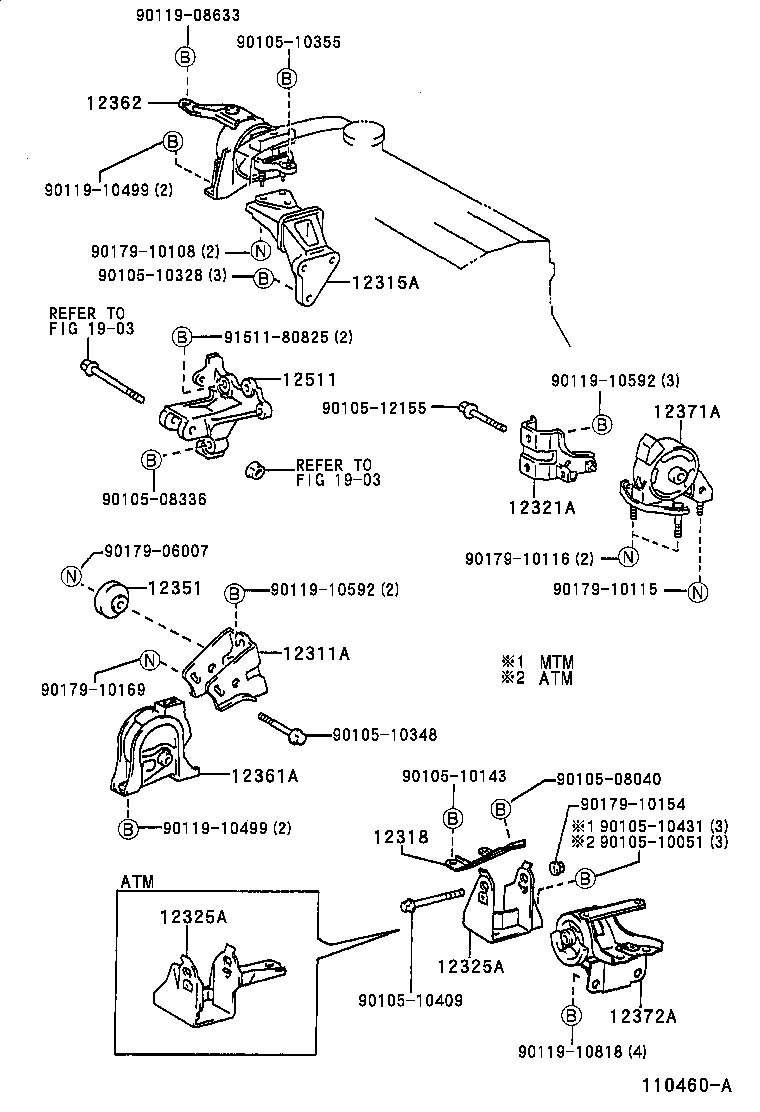 12372-16240 INSULATOR, ENGINE MOUNTING, LH(FOR TRANSVERSE ENGINE) product image
