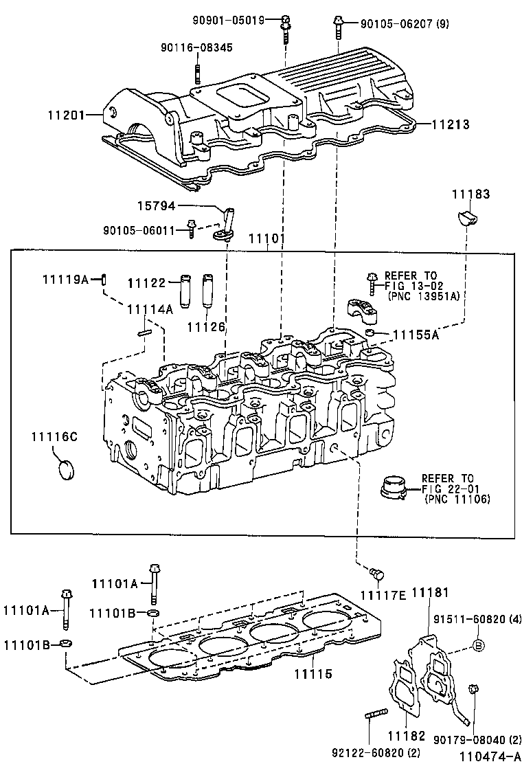 11101-64221 HEAD SUB-ASSY, CYLINDER product image