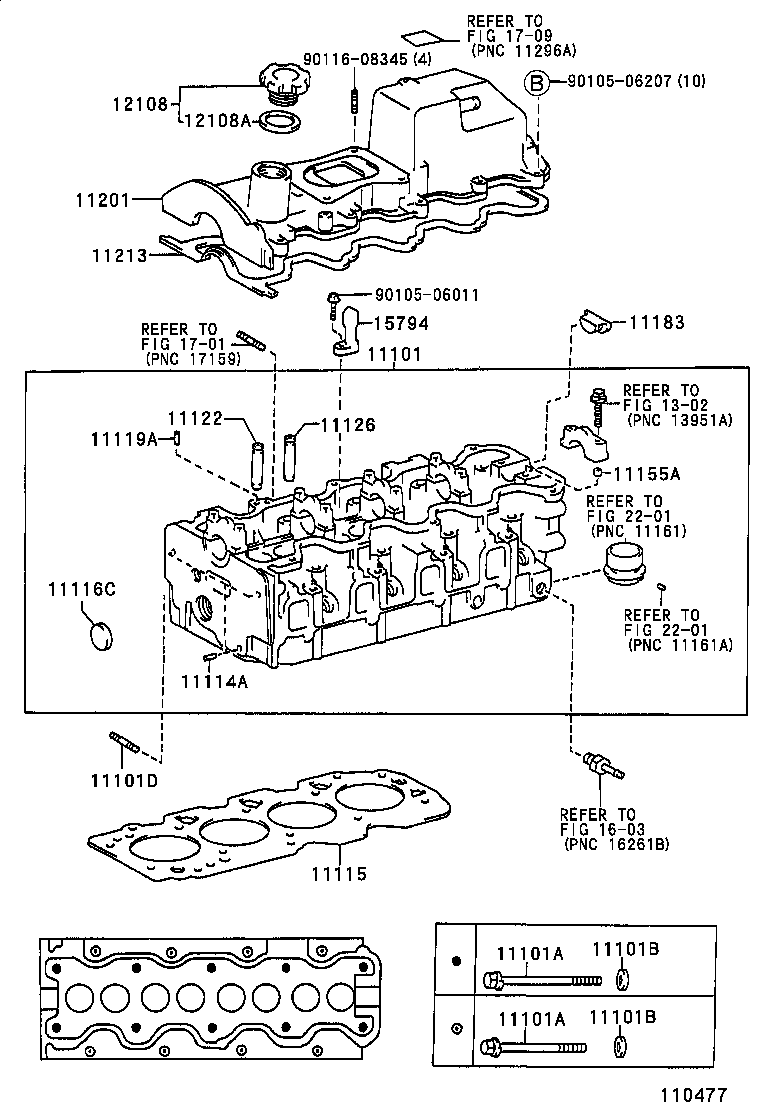 11101-64360 HEAD SUB-ASSY, CYLINDER product image
