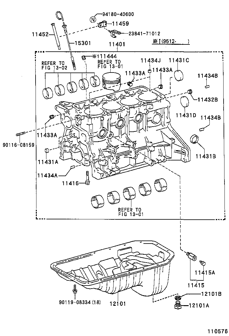 11401-59495 BLOCK SUB-ASSY, CYLINDER product image