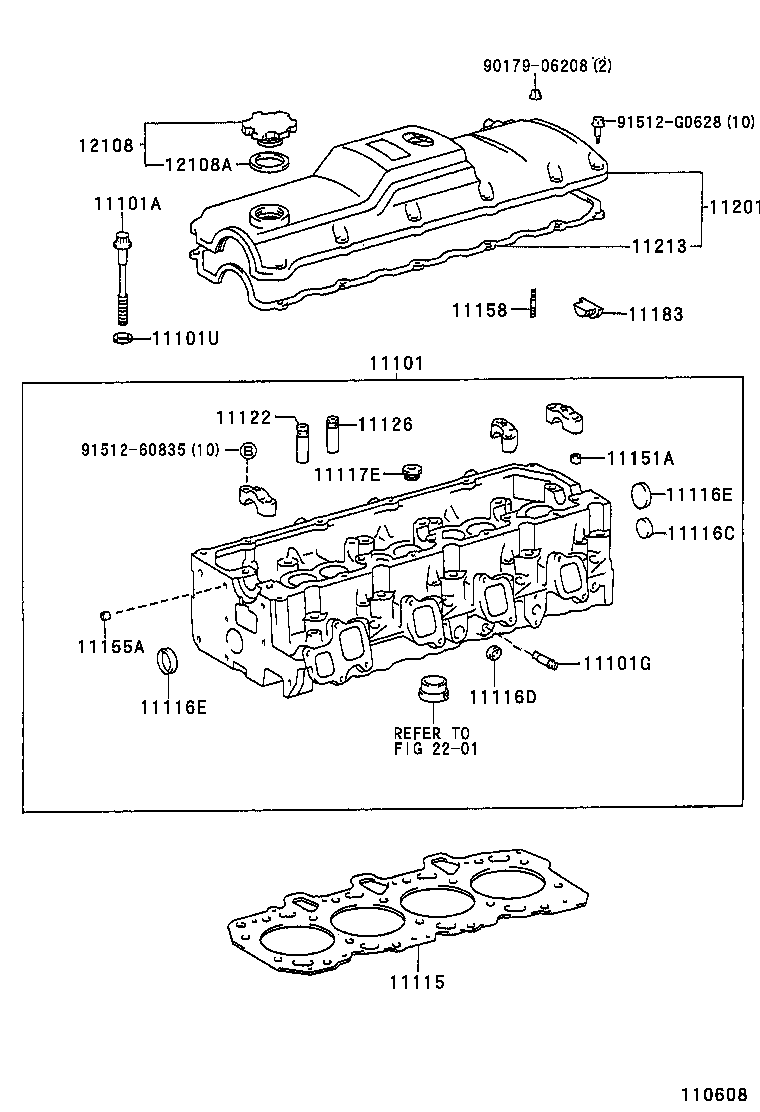 11101-69126 HEAD SUB-ASSY, CYLINDER product image