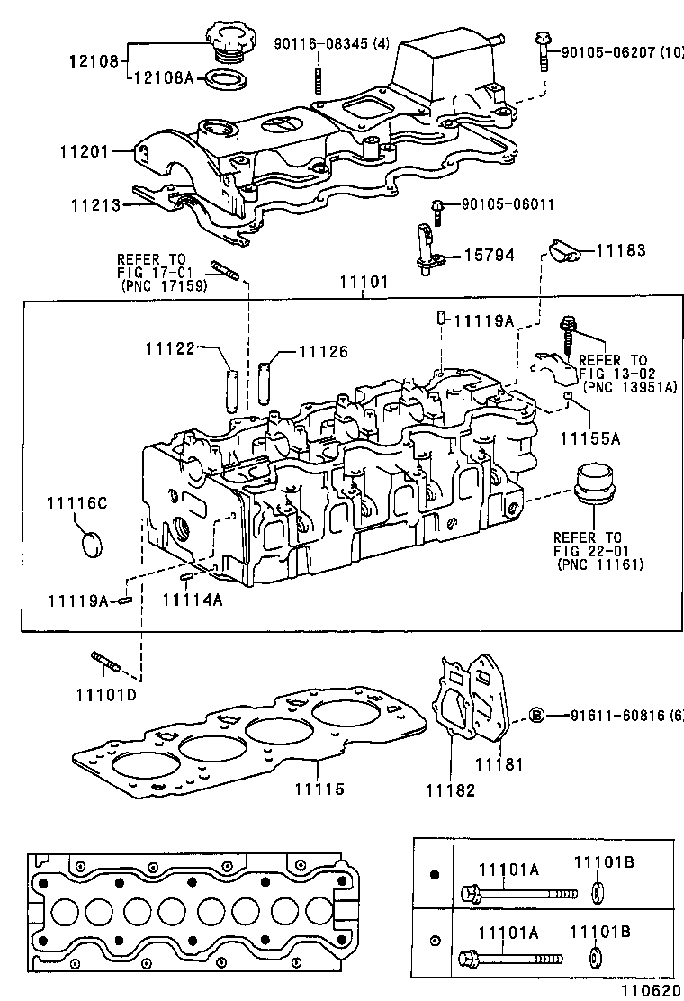 11101-64262 HEAD SUB-ASSY, CYLINDER product image