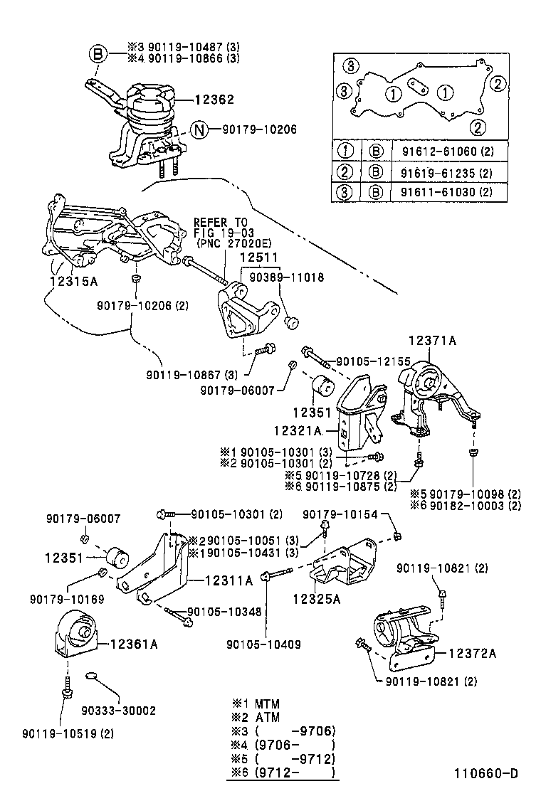12372-64221 INSULATOR, ENGINE MOUNTING, LH(FOR TRANSVERSE ENGINE) product image