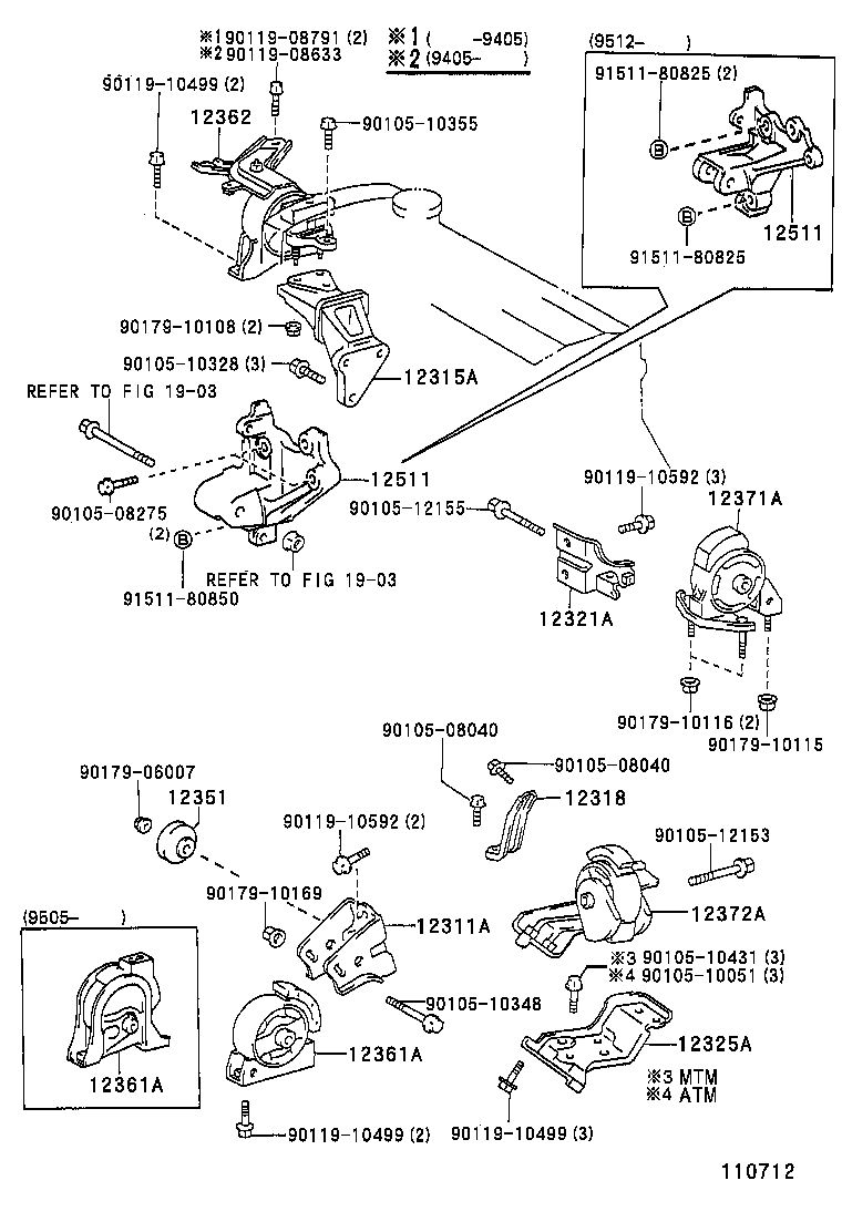 12372-16210 INSULATOR, ENGINE MOUNTING, LH(FOR TRANSVERSE ENGINE) product image