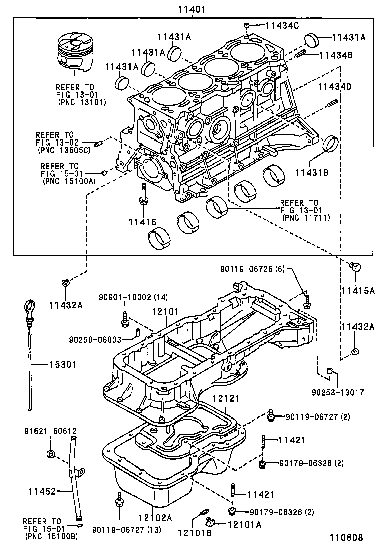 11401-09130 BLOCK SUB-ASSY, CYLINDER product image