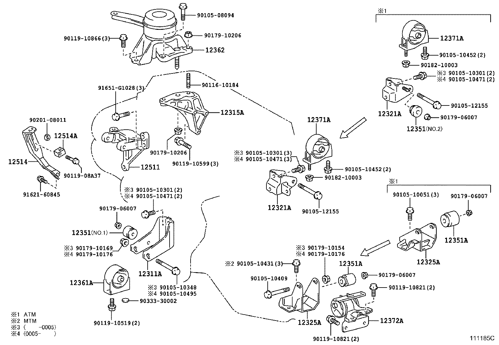 12372-64221 INSULATOR, ENGINE MOUNTING, LH(FOR TRANSVERSE ENGINE) product image