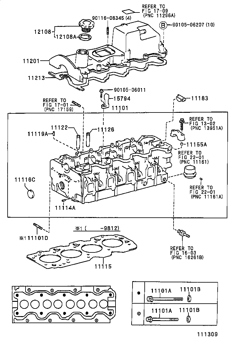 11101-64182 HEAD SUB-ASSY, CYLINDER product image