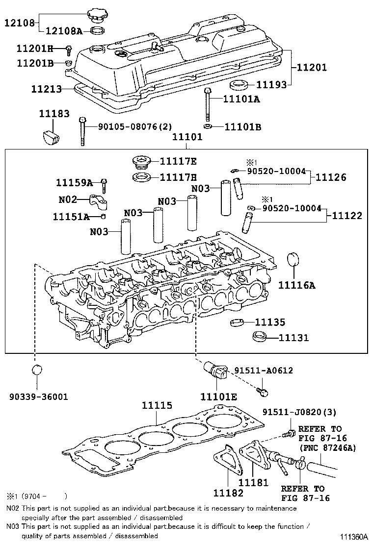 11101-79275 HEAD SUB-ASSY, CYLINDER product image
