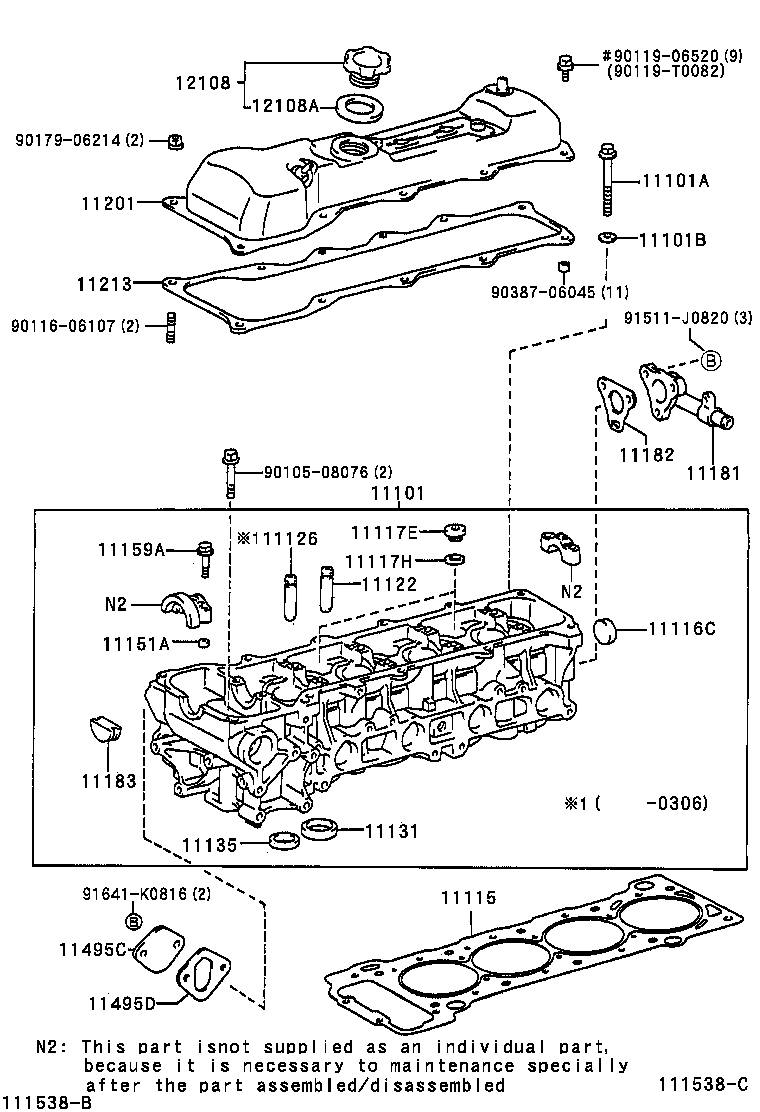 11101-05010 HEAD SUB-ASSY, CYLINDER product image