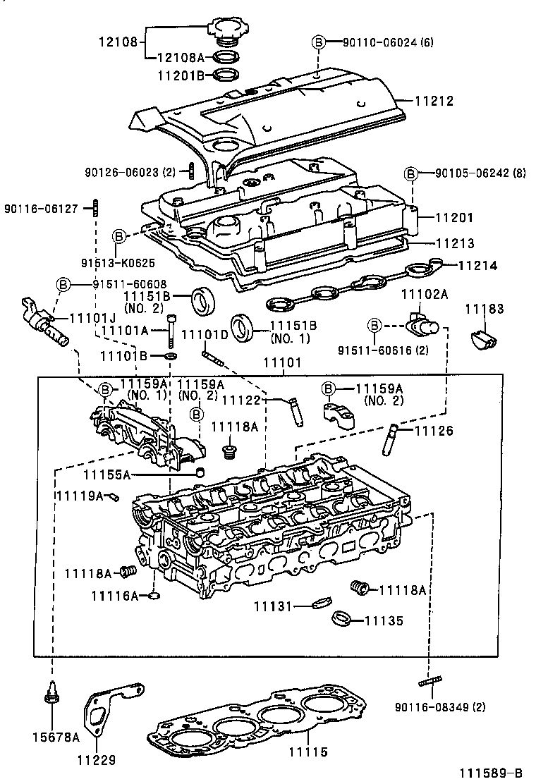 11101-88580 HEAD SUB-ASSY, CYLINDER product image