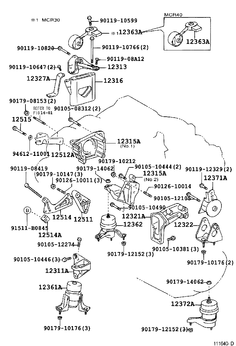 12372-20090 INSULATOR, ENGINE MOUNTING, LH(FOR TRANSVERSE ENGINE) product image