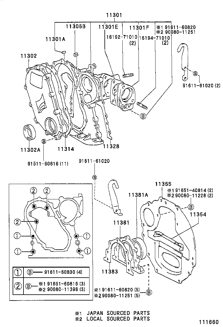90109-06291 BOLT, STUD(FOR TIMING GEAR COVER) product image