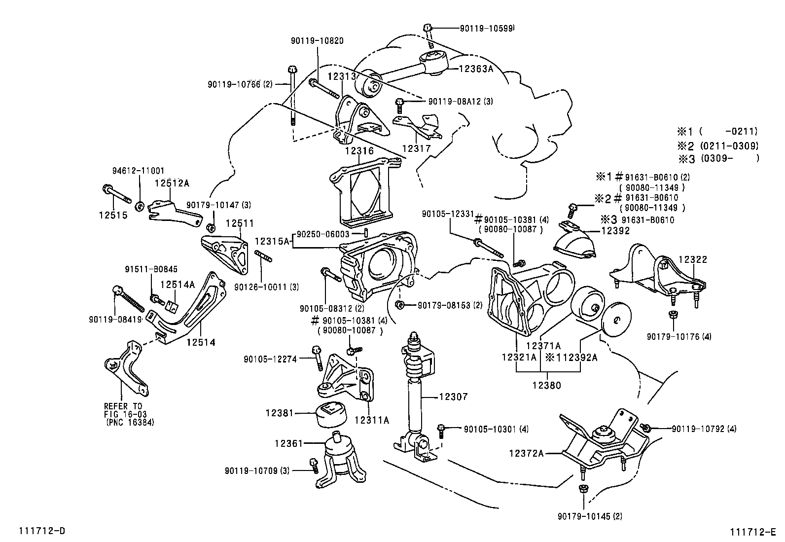 12322-20060 BRACKET, ENGINE MOUNTING, REAR NO.2 product image