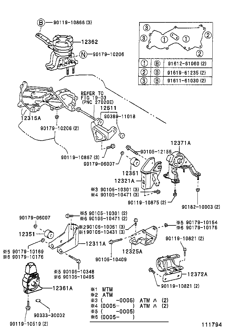 12372-64221 INSULATOR, ENGINE MOUNTING, LH(FOR TRANSVERSE ENGINE) product image