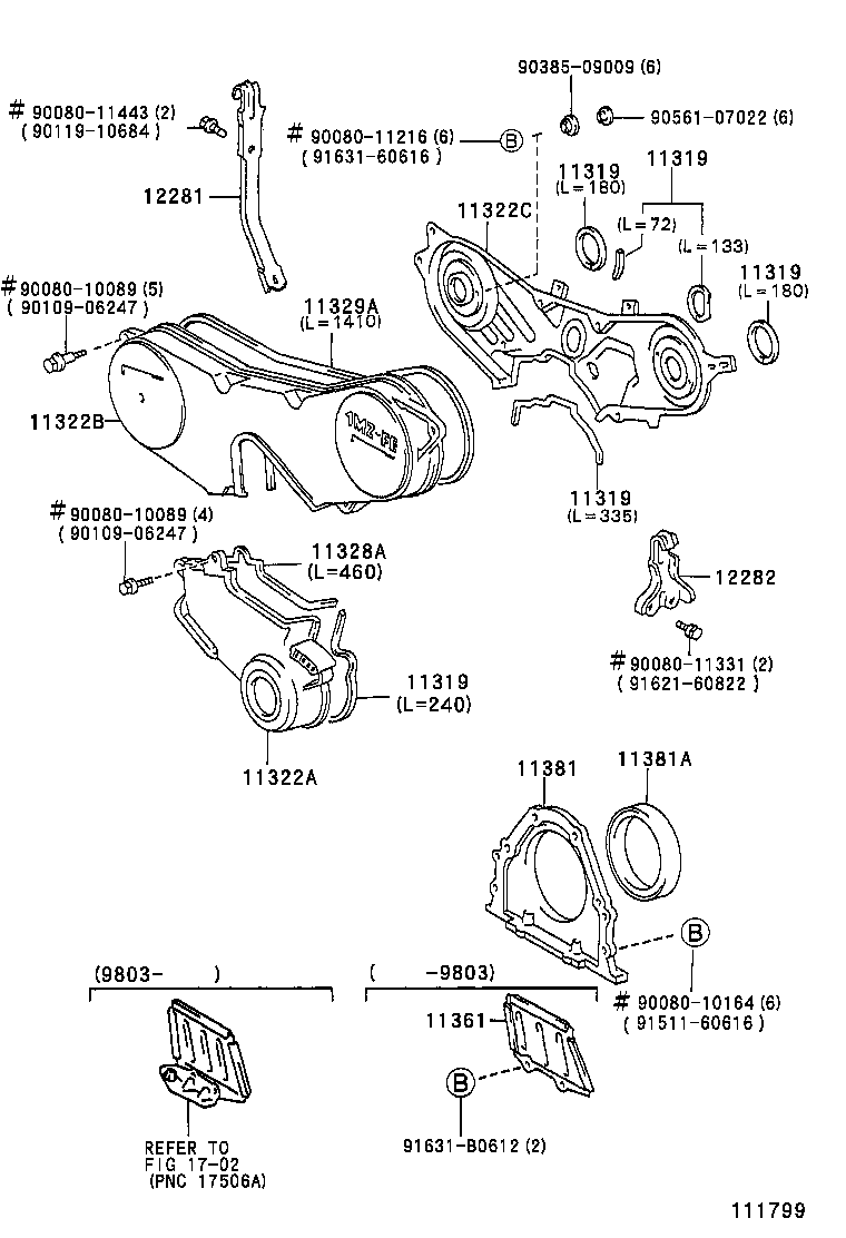11303-20040 COVER, TIMING BELT, NO.2 product image