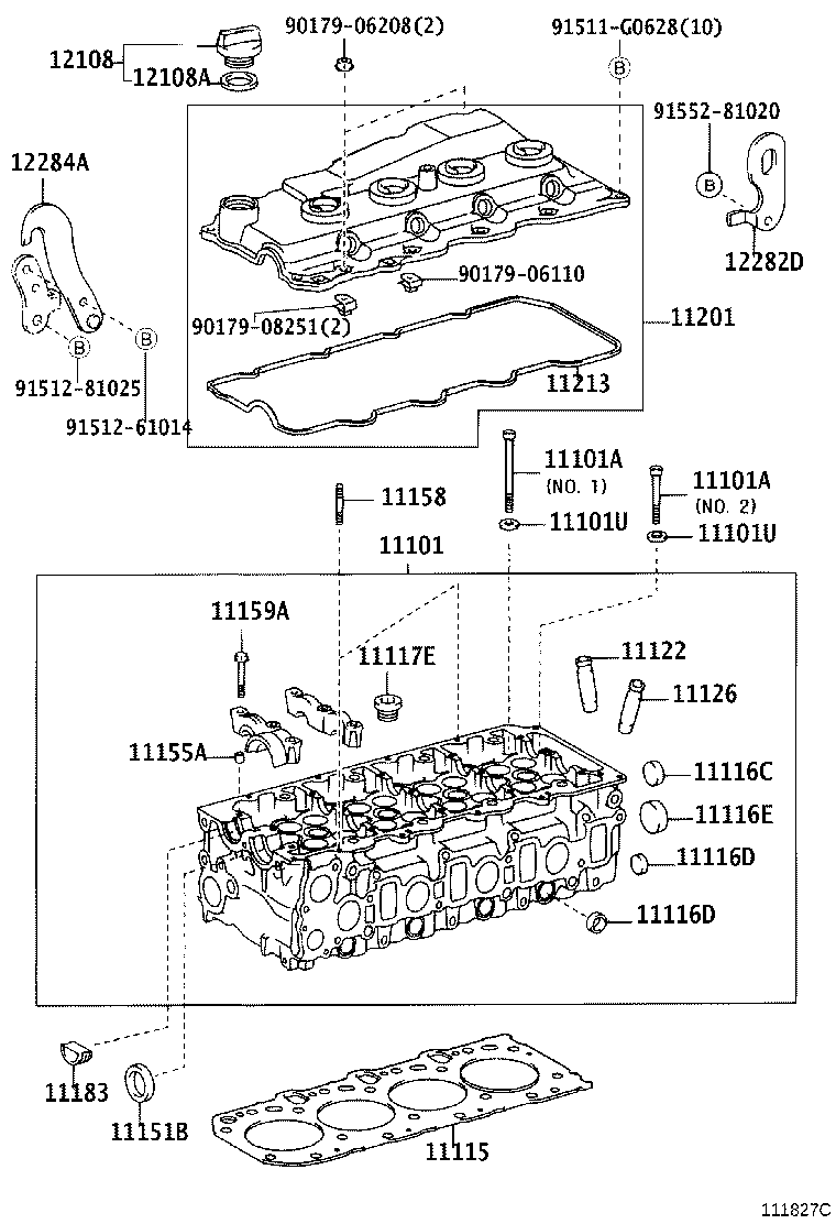 11101-69127 HEAD SUB-ASSY, CYLINDER product image