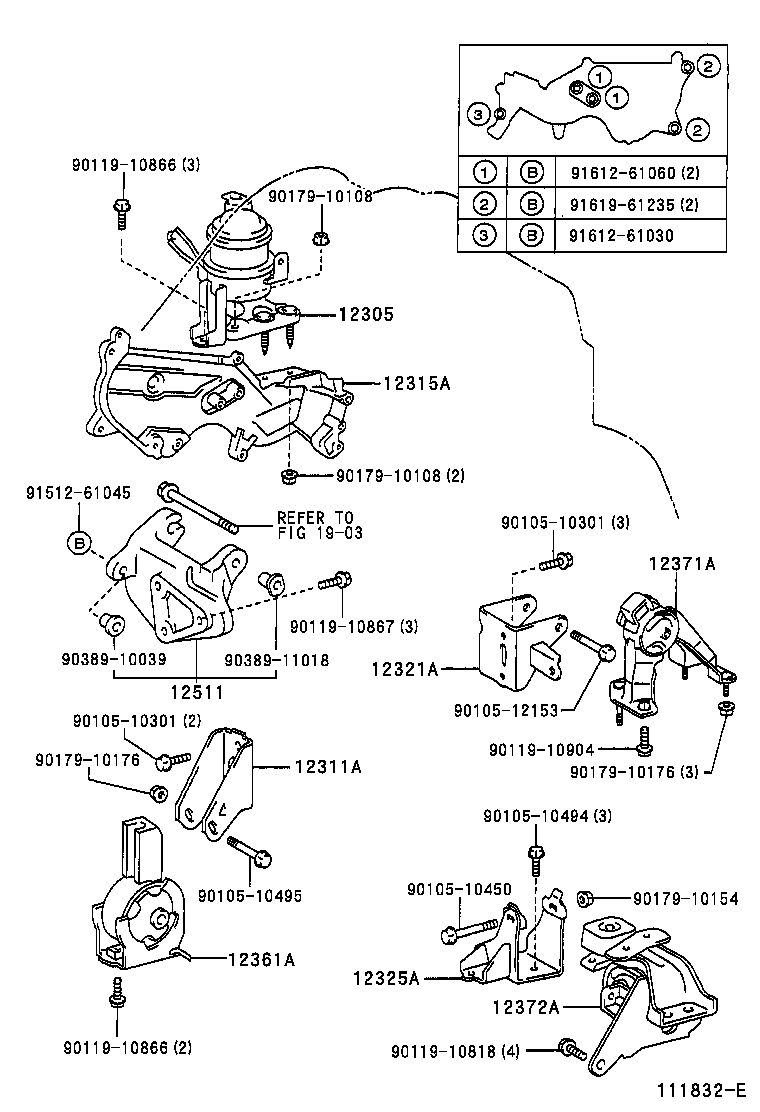 12372-64310 INSULATOR, ENGINE MOUNTING, LH(FOR TRANSVERSE ENGINE) product image