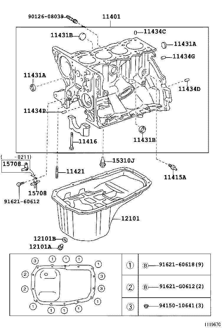 90116-06145 BOLT, STUD(FOR OIL PAN) product image