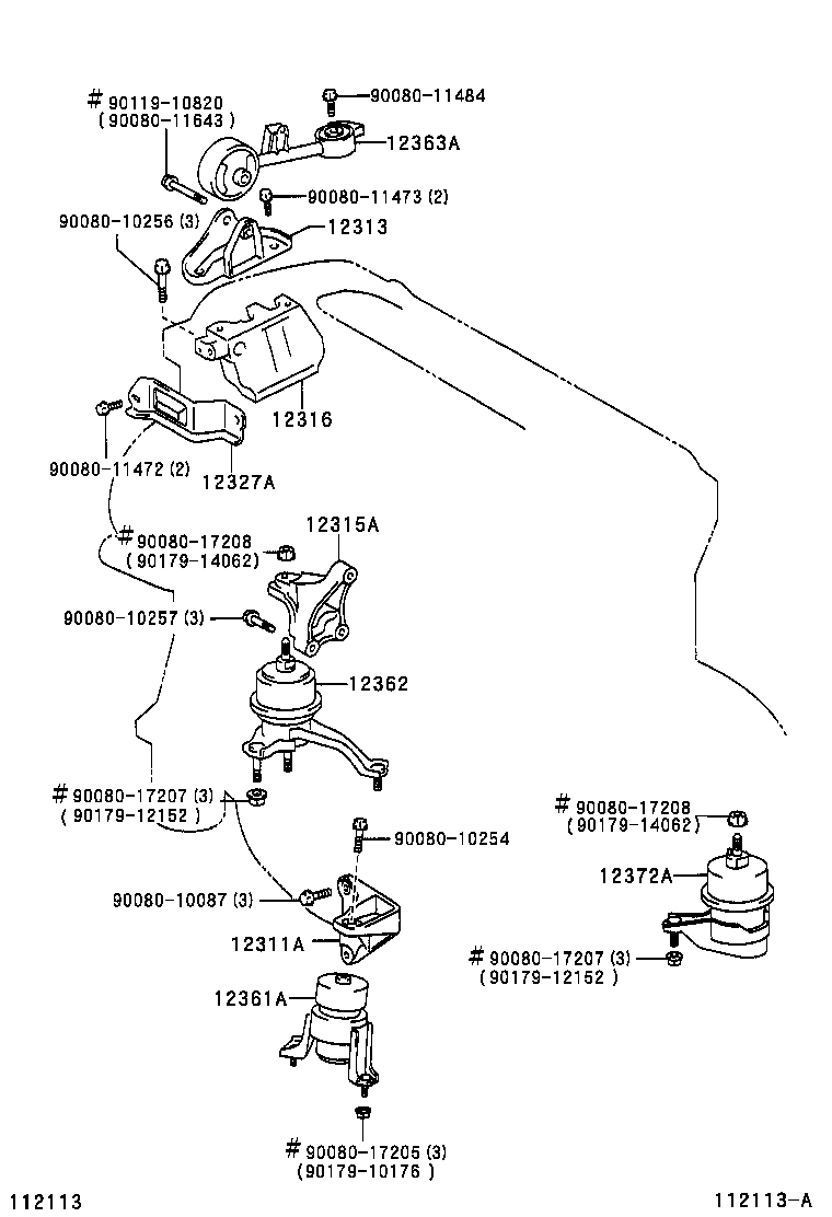 12361-0A080 INSULATOR, ENGINE MOUNTING, FRONT(FOR TRANSVERSE ENGINE) product image