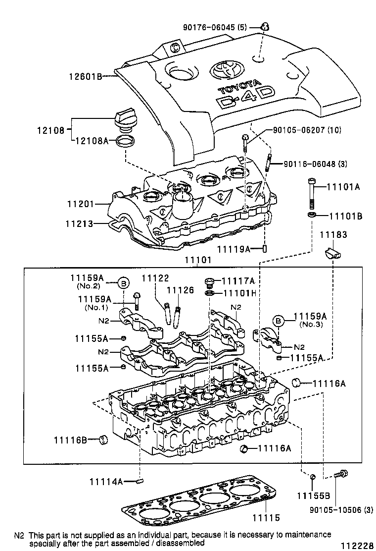 11101-22061 HEAD SUB-ASSY, CYLINDER product image