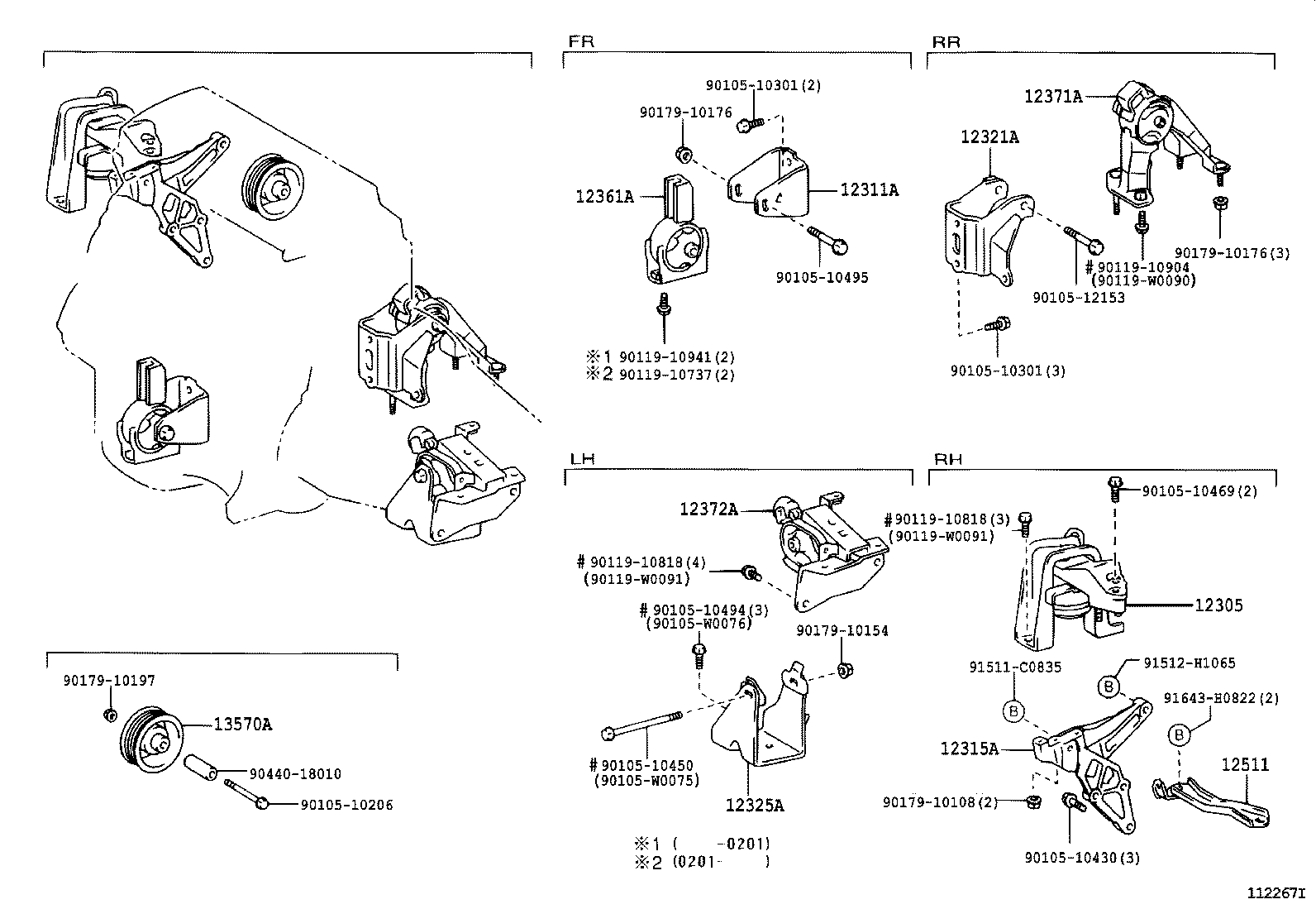 12305-0D051 INSULATOR SUB-ASSY, ENGINE MOUNTING, RH product image