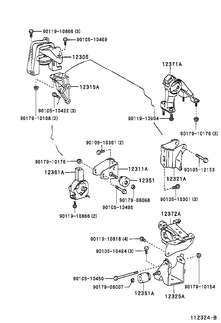 12351-22080 DAMPER, ENGINE MOUNTING product image