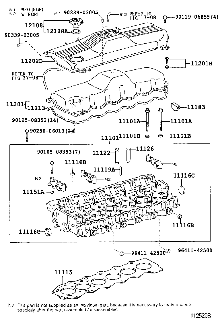 11202-17011 COVER SUB-ASSY, CYLINDER HEAD, NO.2 product image