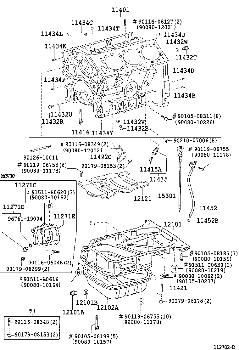 90080-31073 SEAL, ENGINE REAR OIL product image