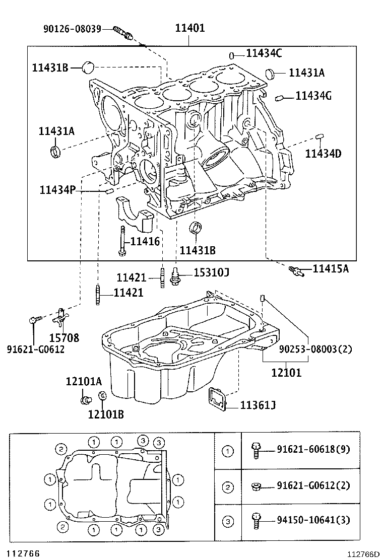 90116-06145 BOLT, STUD(FOR OIL PAN) product image