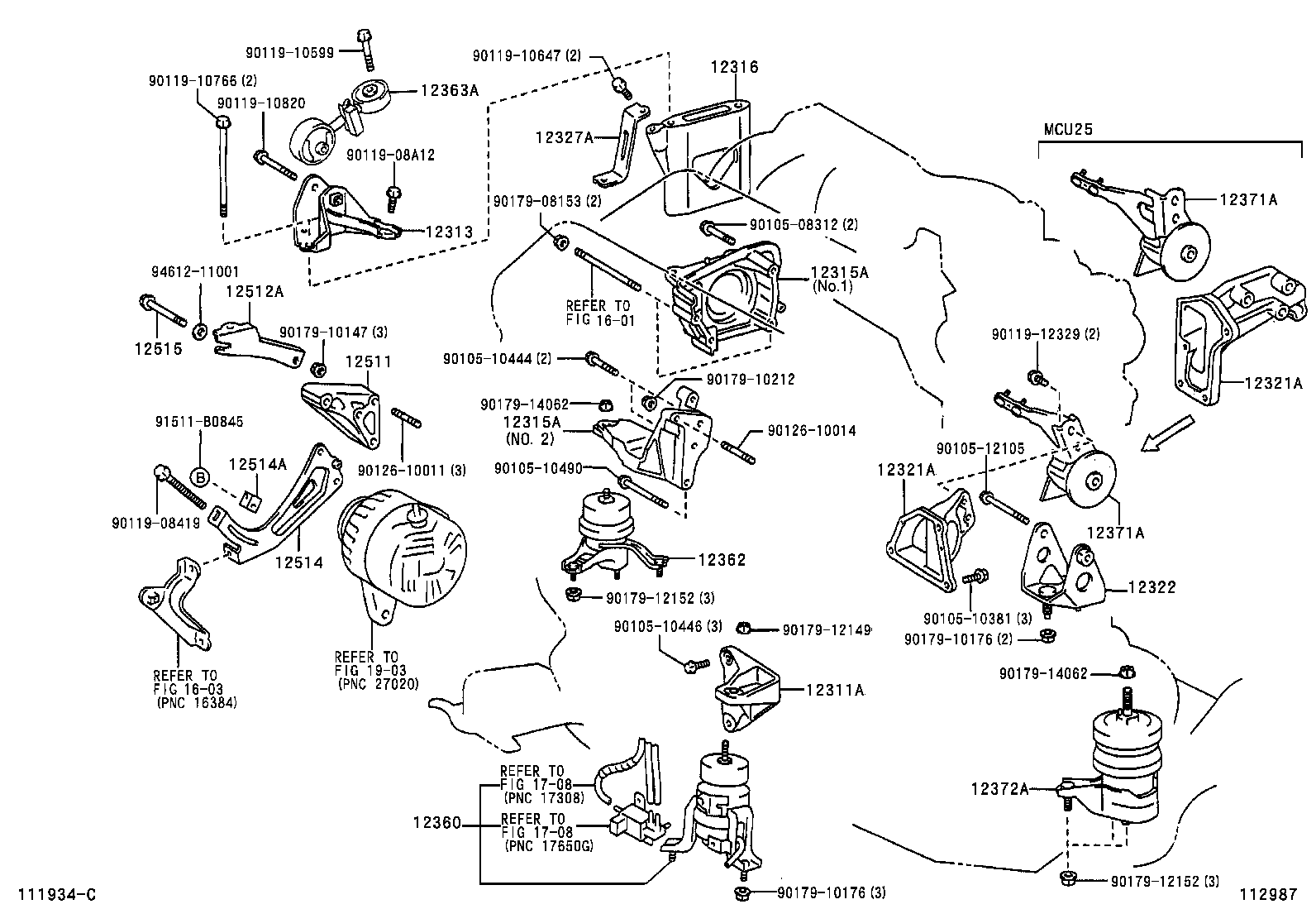 12372-20070 INSULATOR, ENGINE MOUNTING, LH(FOR TRANSVERSE ENGINE) product image