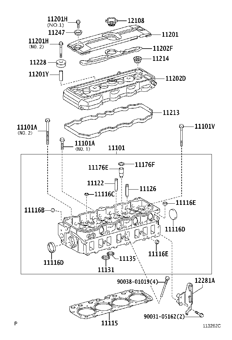 11101-79306 HEAD SUB-ASSY, CYLINDER product image