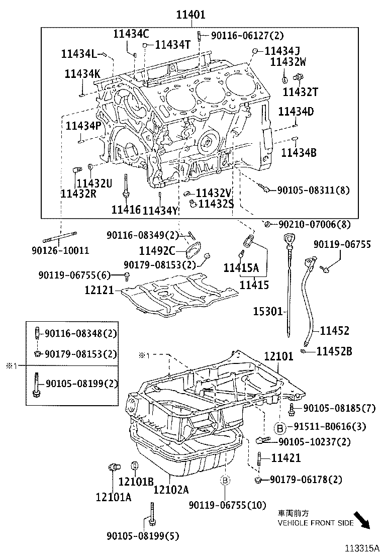 11401-09102 BLOCK SUB-ASSY, CYLINDER product image