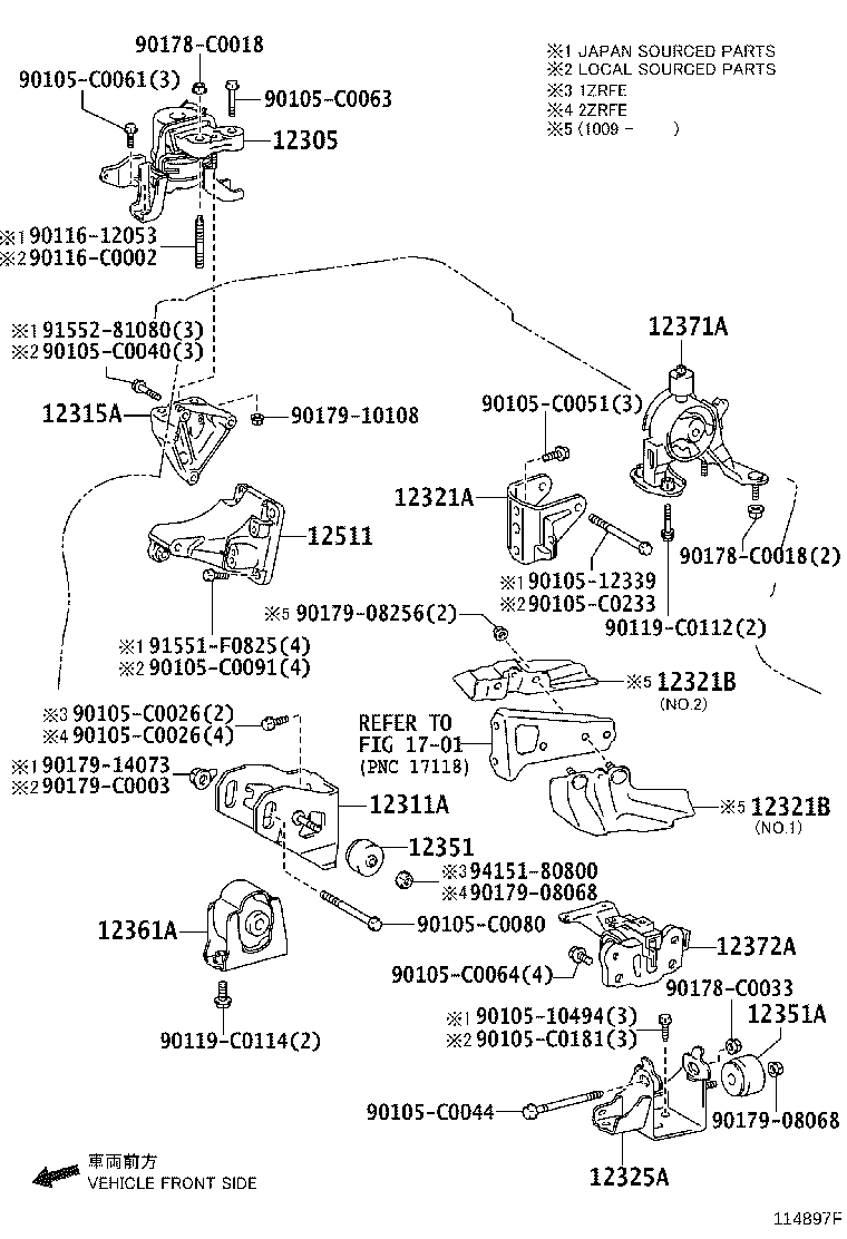 12372-0T170 INSULATOR, ENGINE MOUNTING, LH(FOR TRANSVERSE ENGINE) product image