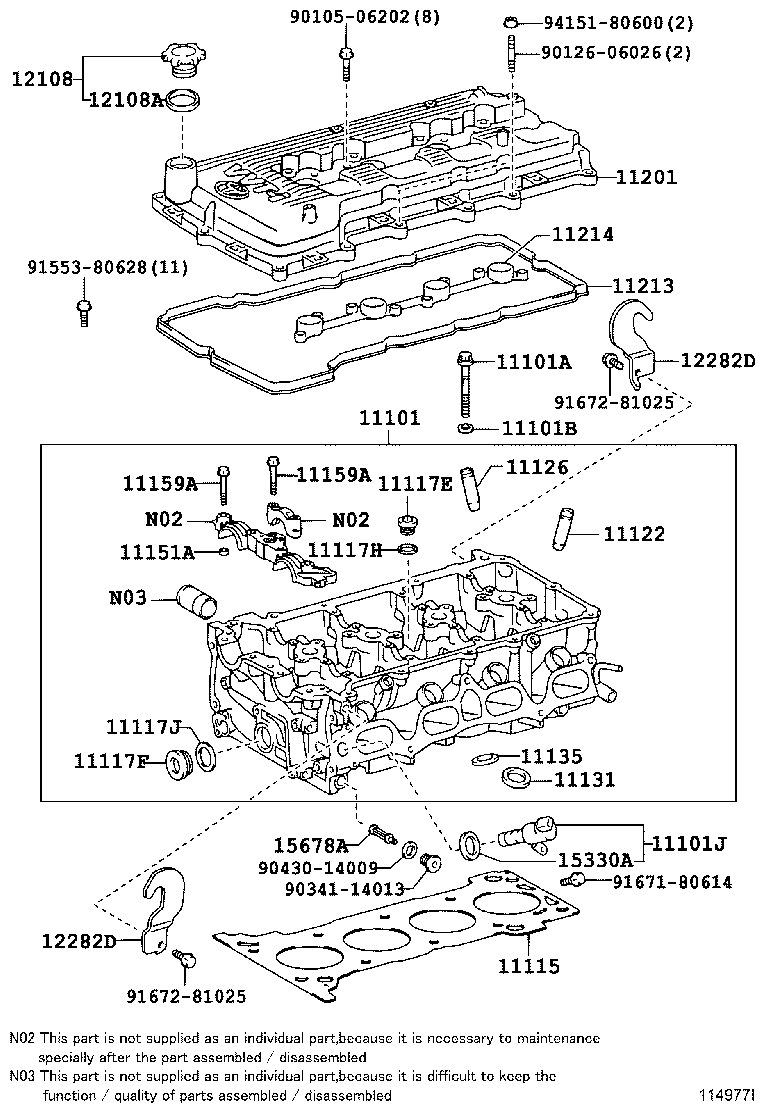 11101-49387 HEAD SUB-ASSY, CYLINDER product image